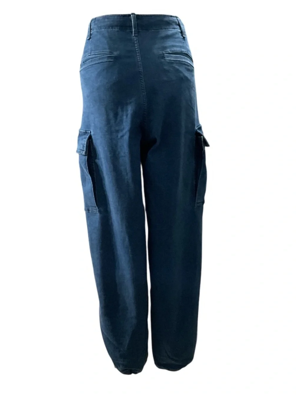 Uniqlo Mens Blue Denim Cargo Utility Pants Drawstring Inseam 29